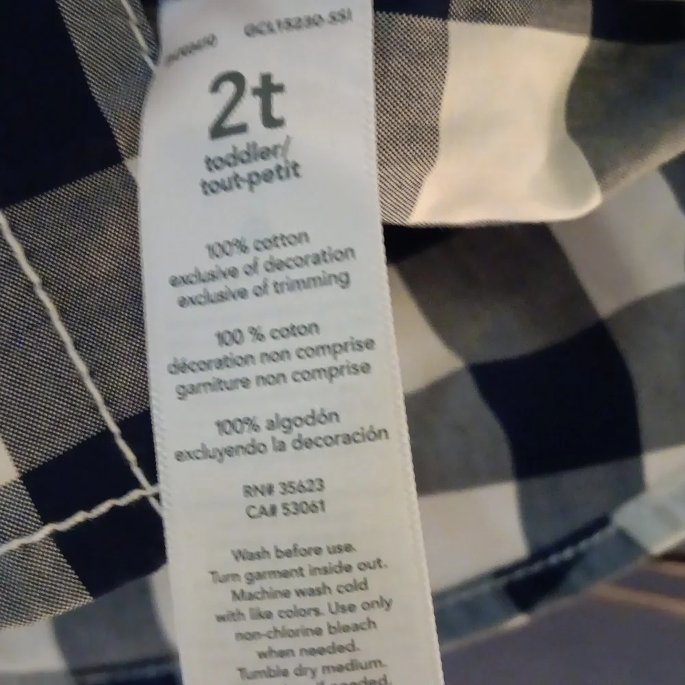 Carter's 2T button-down dress shirt blue and white NWOT